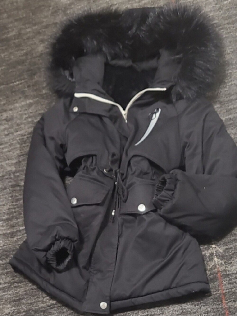 Black Women's Faux-Fur Hooded Jacket ♡ Please See Detailed Description